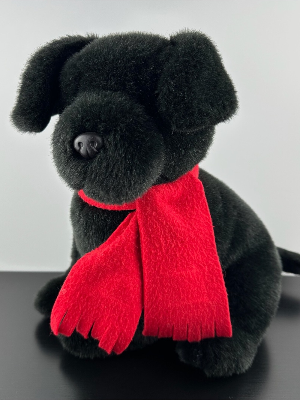 Gund RARE Barky Dog Black Puppy Red Scarf 13” #40827 LARGE Plush Lab Labrador